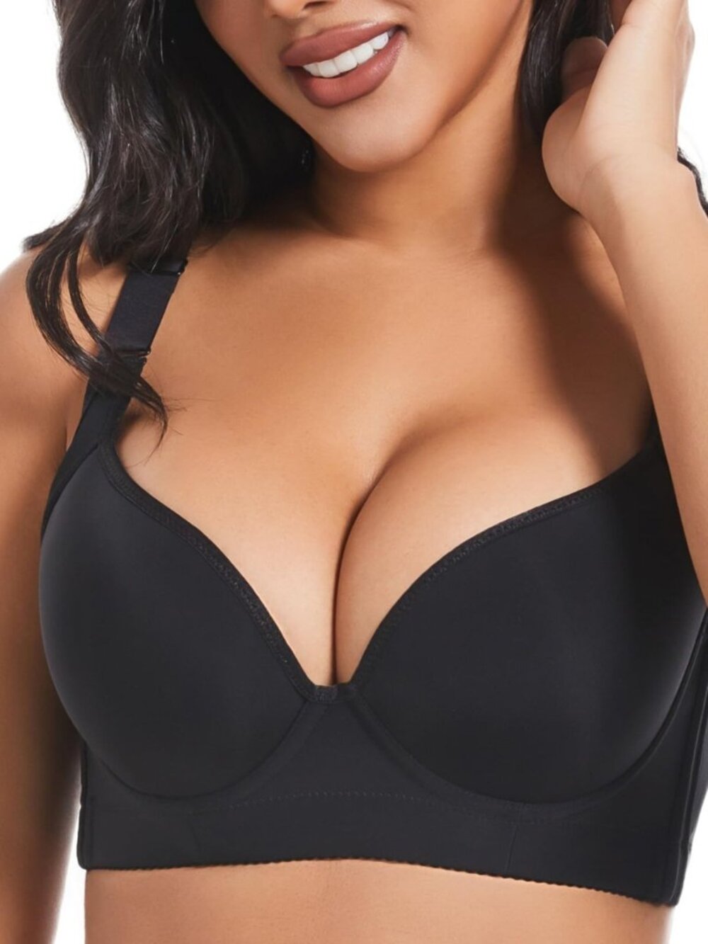 Super Push Up Bra Padded Add One Cups Plus Size Bra Back Fat Smoothing Bras